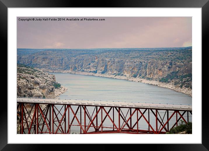 Spanning the Rio Grande Framed Mounted Print by Judy Hall-Folde