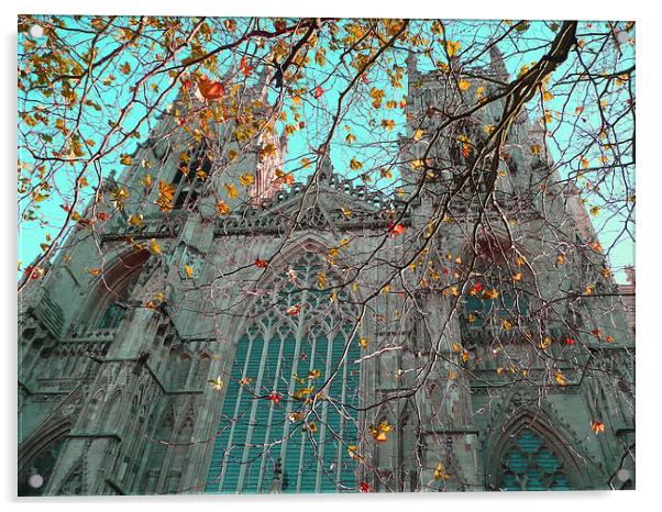 York MInster in the fall Acrylic by Robert Gipson