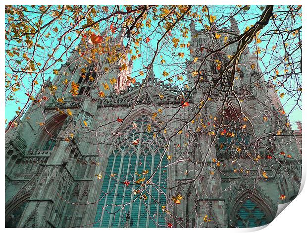 York MInster in the fall Print by Robert Gipson