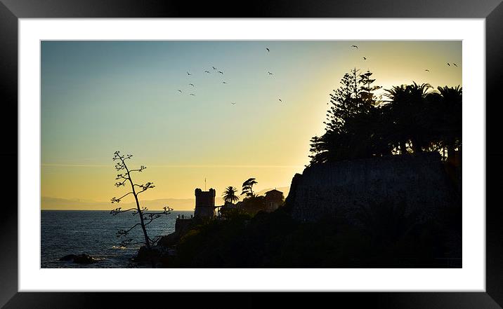 Genova Nervi, tramonto Framed Mounted Print by Cristian Budeanu