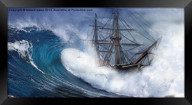 HMS Warrior High seas 1860 Framed Print by stewart oakes