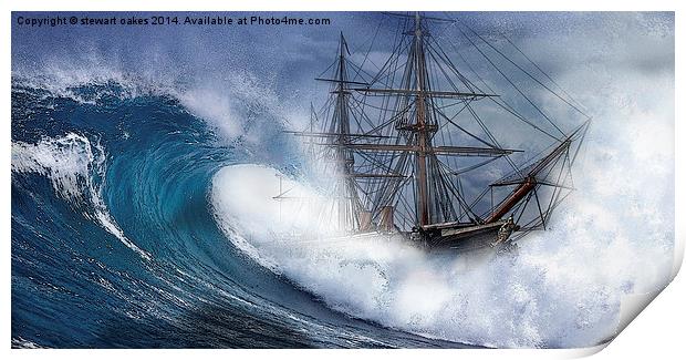 HMS Warrior High seas 1860 Print by stewart oakes
