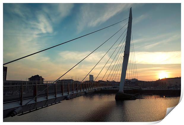 Sail Bridge Sunset Print by Purple OneTwoEight