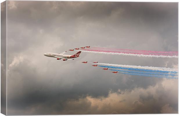 Virgin Atlantic & The Red Arrows Canvas Print by mike fendt