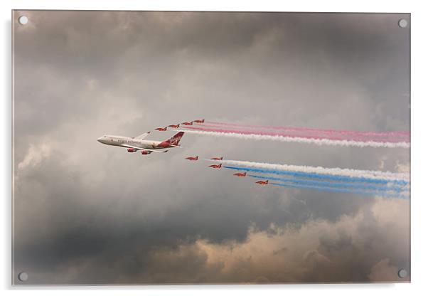 Virgin Atlantic & The Red Arrows Acrylic by mike fendt