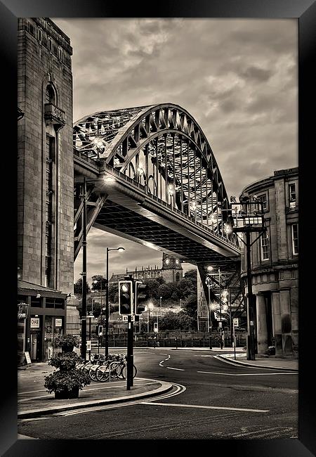Tyne Bridge Sepia Framed Print by Northeast Images