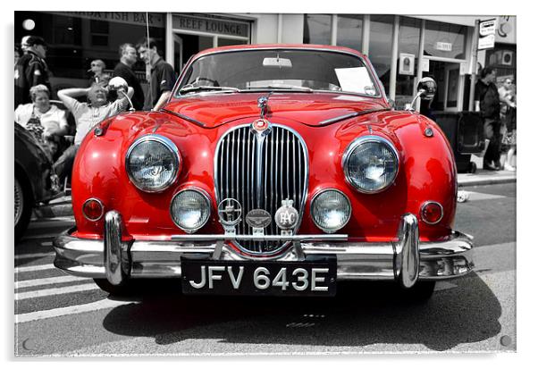 Red Jaguar Acrylic by Gary Kenyon