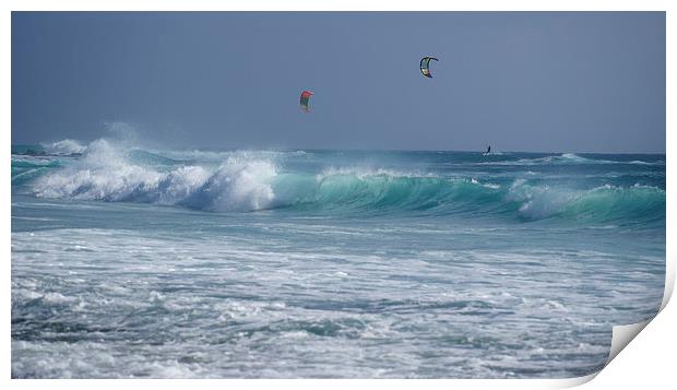 Kite surfing  Print by mark humpage