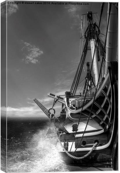 HMS Victory Dark Times B&W Canvas Print by stewart oakes