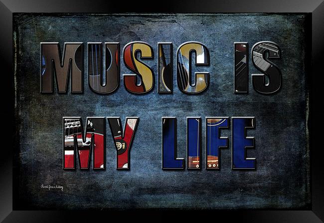 Music is My Life Framed Print by Randi Grace Nilsberg