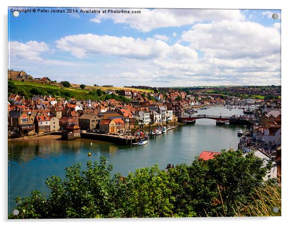 Whitby Harbour Summer Acrylic by Peter Jordan