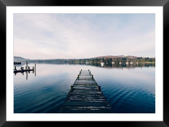Boats on Lake Windermere at Waterhead. Framed Mounted Print by Liam Grant