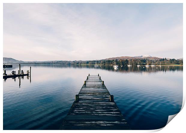 Boats on Lake Windermere at Waterhead. Print by Liam Grant