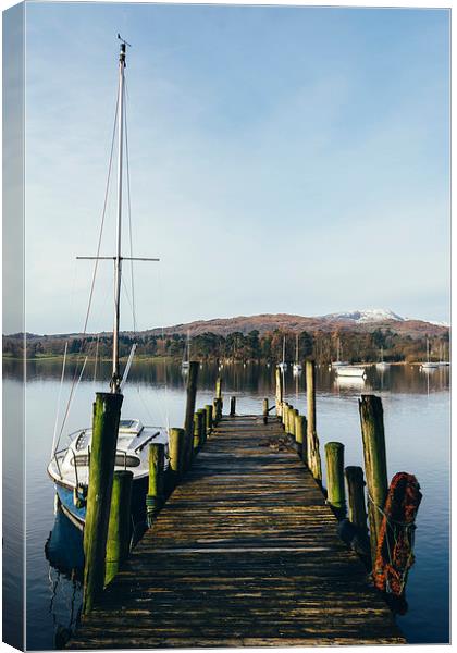 Boats on Lake Windermere at Waterhead. Canvas Print by Liam Grant
