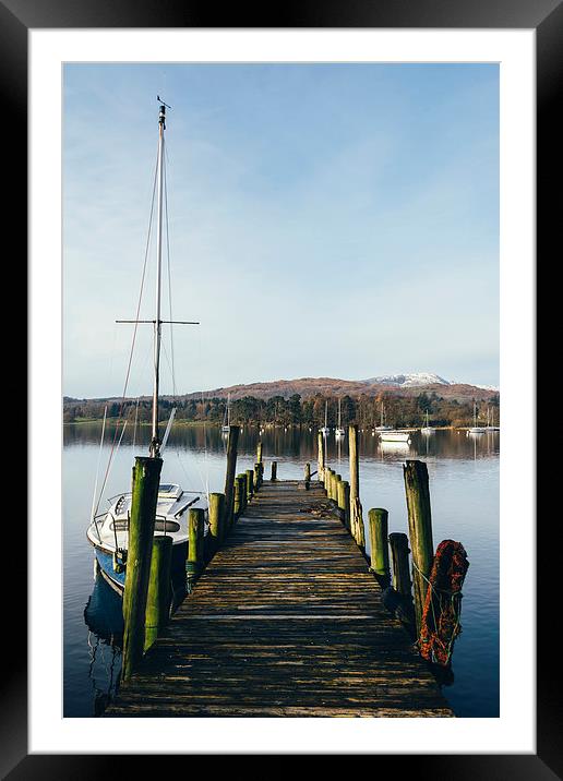 Boats on Lake Windermere at Waterhead. Framed Mounted Print by Liam Grant