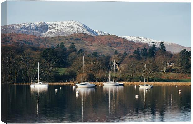 Boats on Lake Windermere at Waterhead.  Canvas Print by Liam Grant