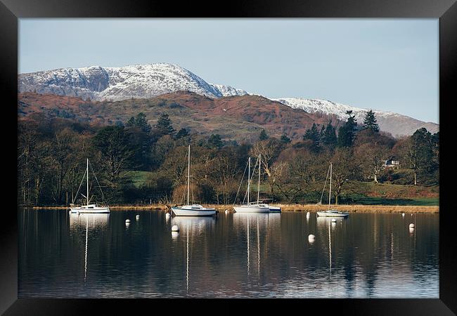 Boats on Lake Windermere at Waterhead.  Framed Print by Liam Grant