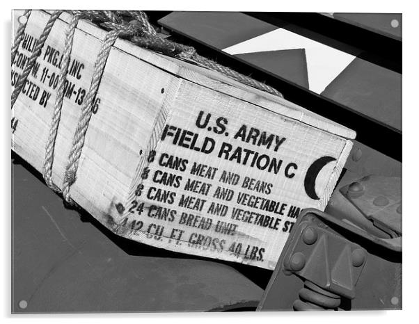US Army Field Rations Acrylic by Robert Gipson