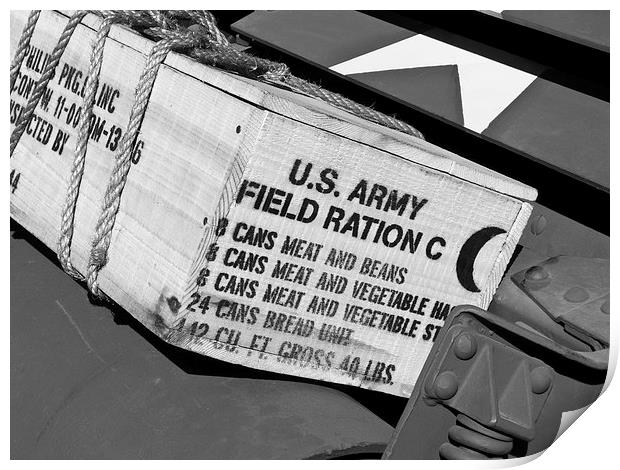 US Army Field Rations Print by Robert Gipson