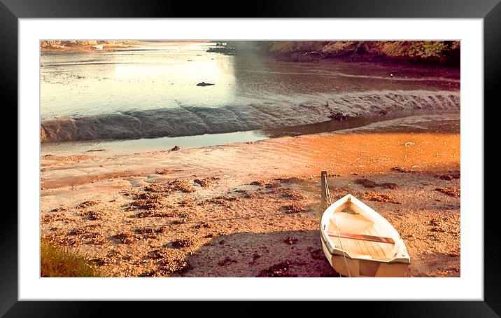 Falmouth River, No Sailing Today Framed Mounted Print by Lisa PB