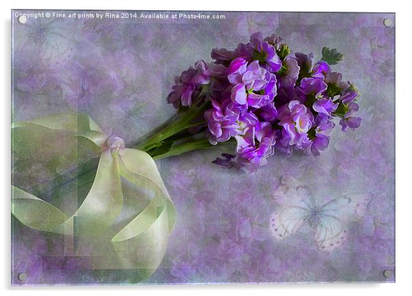Pretty lilacs Acrylic by Fine art by Rina
