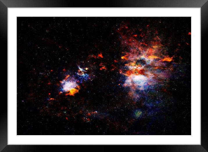 Sleeping Man Nebula Framed Mounted Print by Hugh Fathers