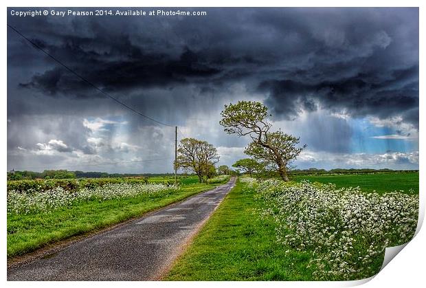 Storm clouds over Ringstead Print by Gary Pearson