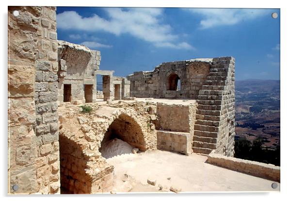 The Castle of Ajloun, Jordan Acrylic by Jacqueline Burrell