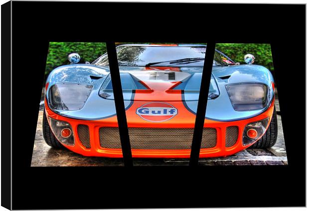 Ford GT Triptych Canvas Print by Perry Johnson