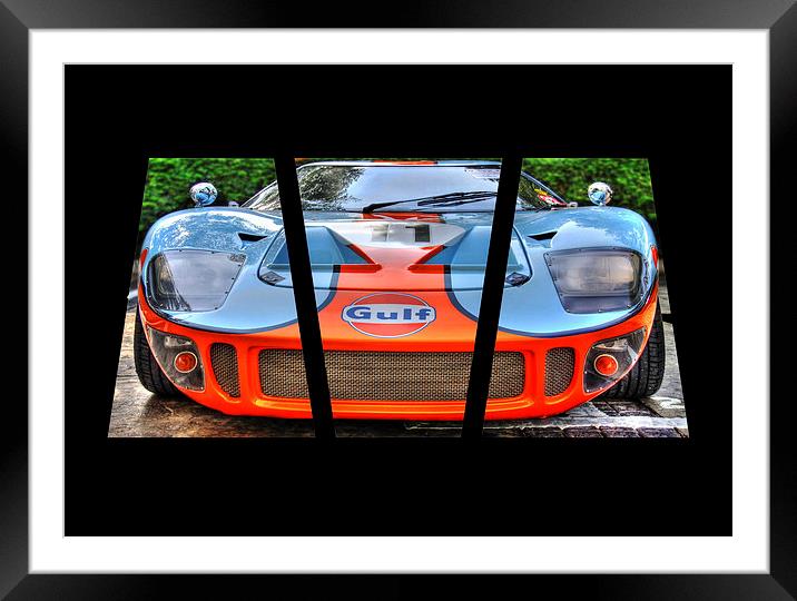 Ford GT Triptych Framed Mounted Print by Perry Johnson