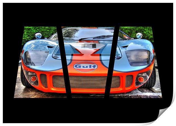 Ford GT Triptych Print by Perry Johnson