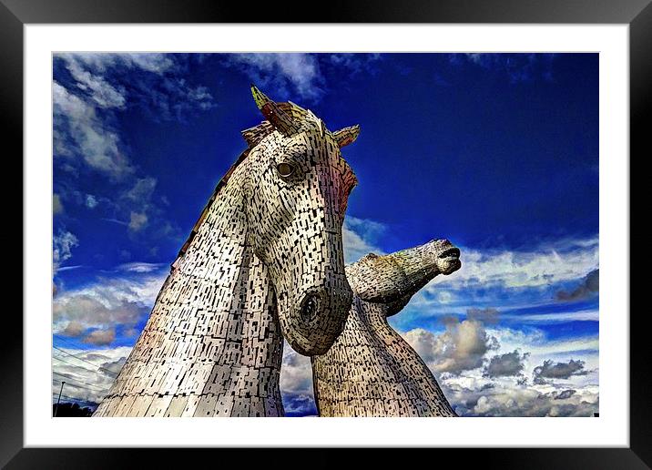 Falkirk Kelpies Framed Mounted Print by jim huntsman