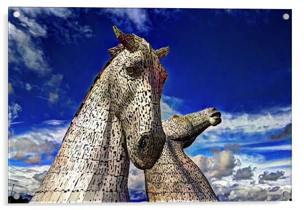 Falkirk Kelpies Acrylic by jim huntsman