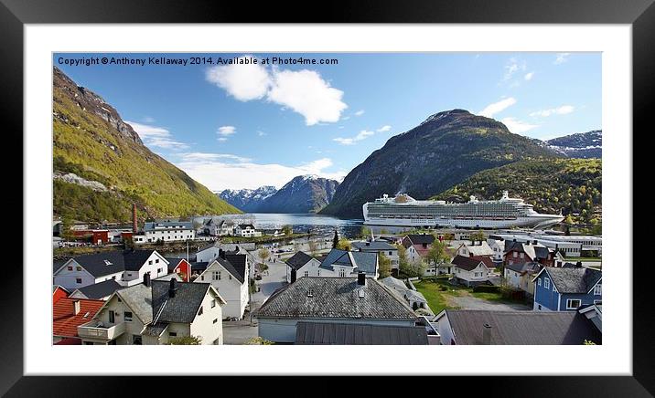 LOOKING OVER HELLESYLT NORWAY Framed Mounted Print by Anthony Kellaway