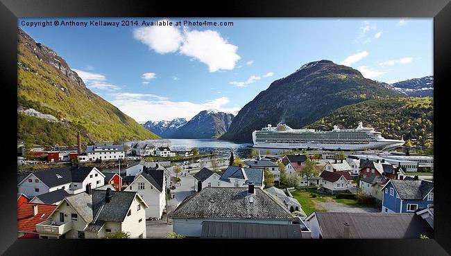 LOOKING OVER HELLESYLT NORWAY Framed Print by Anthony Kellaway
