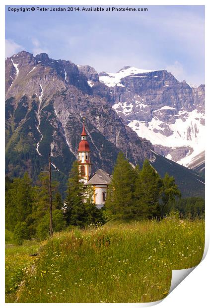 Alpine Church Print by Peter Jordan