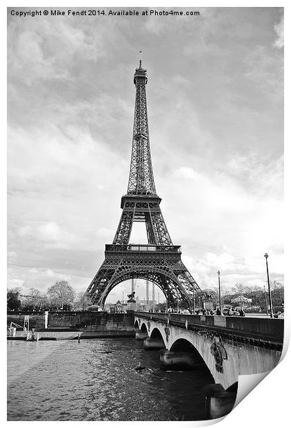 Eiffel Tower, Paris Print by Mike Fendt