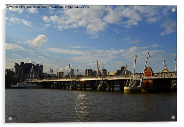 Jubilee Bridge London Acrylic by Diana Mower