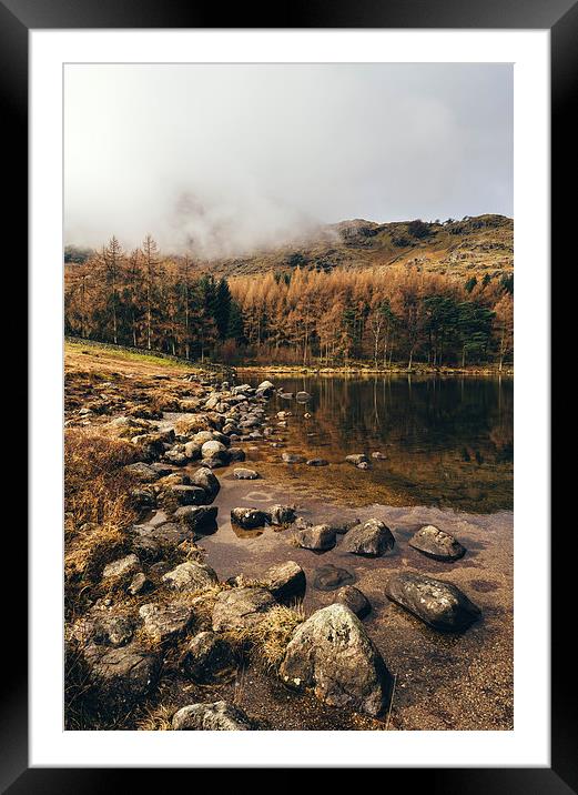 Low cloud and reflections on Blea Tarn. Framed Mounted Print by Liam Grant