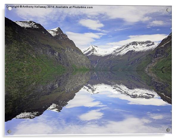 FJORDS REFLECTIONS Acrylic by Anthony Kellaway