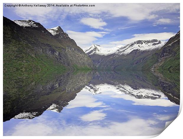 FJORDS REFLECTIONS Print by Anthony Kellaway