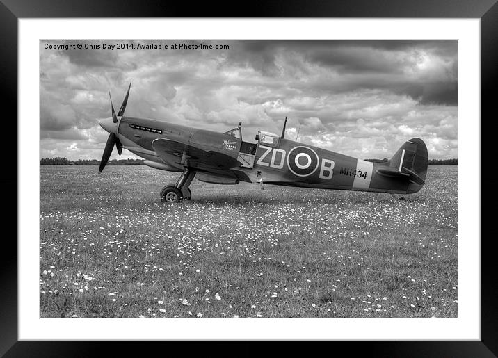 Spitfire Mk IXB MH434 Framed Mounted Print by Chris Day