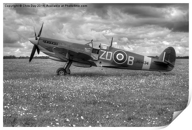 Spitfire Mk IXB MH434 Print by Chris Day