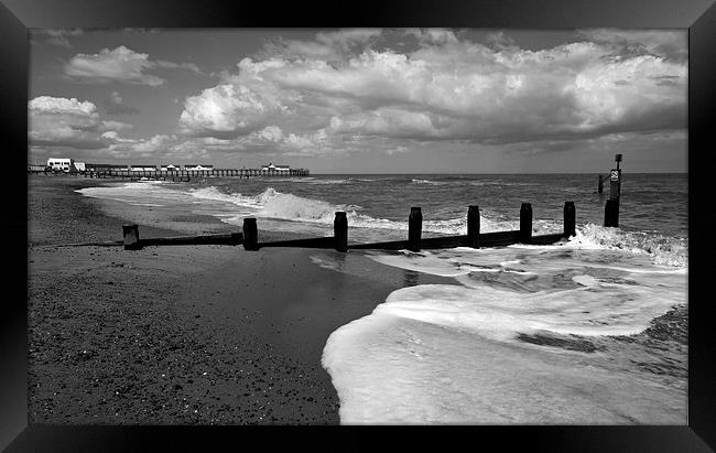 Southwold Pier and beach Framed Print by Darren Burroughs