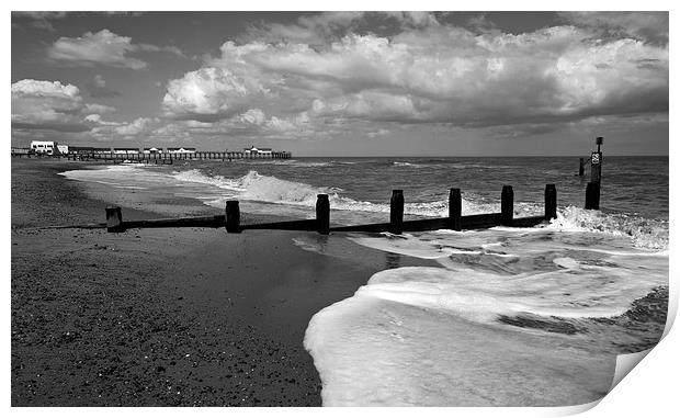 Southwold Pier and beach Print by Darren Burroughs