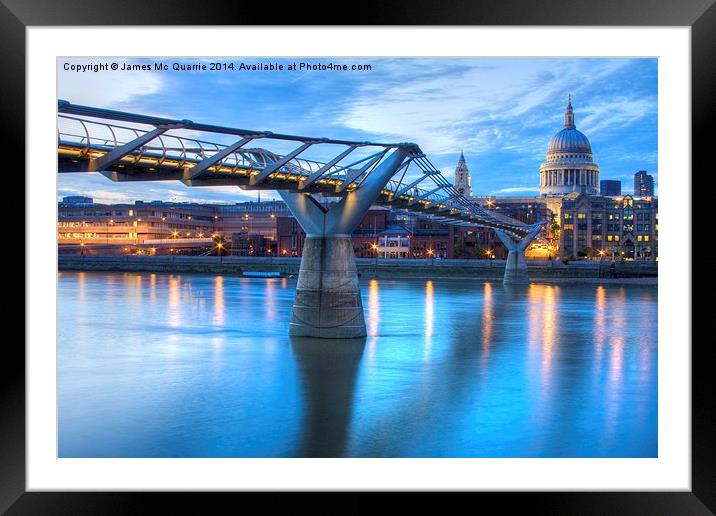 Bridge to St. Pauls (HDR) Framed Mounted Print by James Mc Quarrie