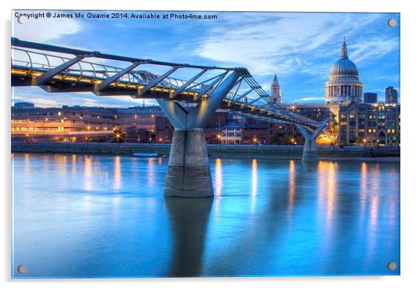 Bridge to St. Pauls (HDR) Acrylic by James Mc Quarrie