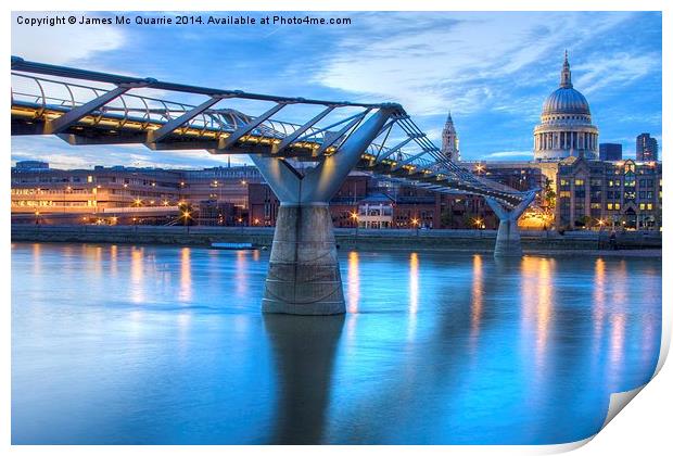 Bridge to St. Pauls (HDR) Print by James Mc Quarrie