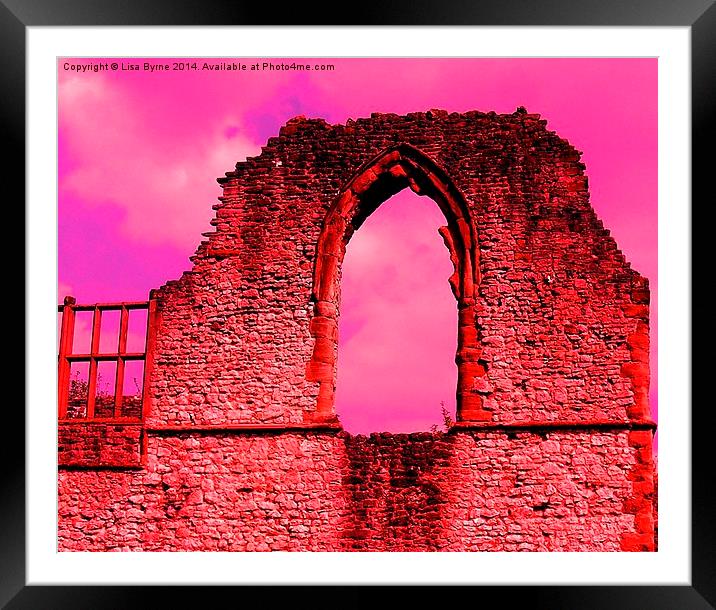 Dudley Castle, Arch Window Framed Mounted Print by Lisa PB