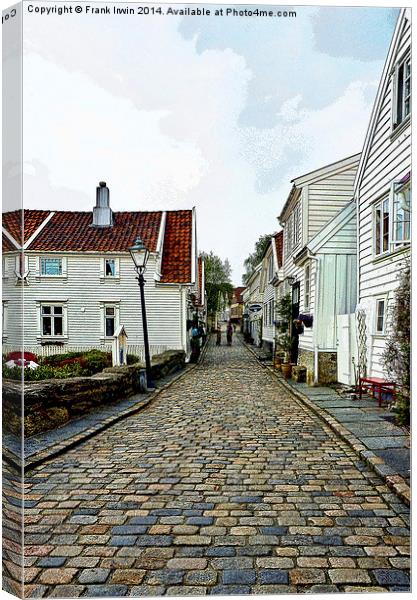 A typical street in Old Stavanger (Artistically do Canvas Print by Frank Irwin
